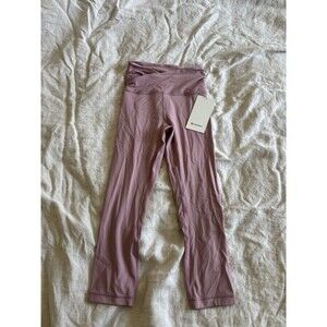 Lululemon Pink Align HR Crop 21” Cross Waist Leggings Size 4